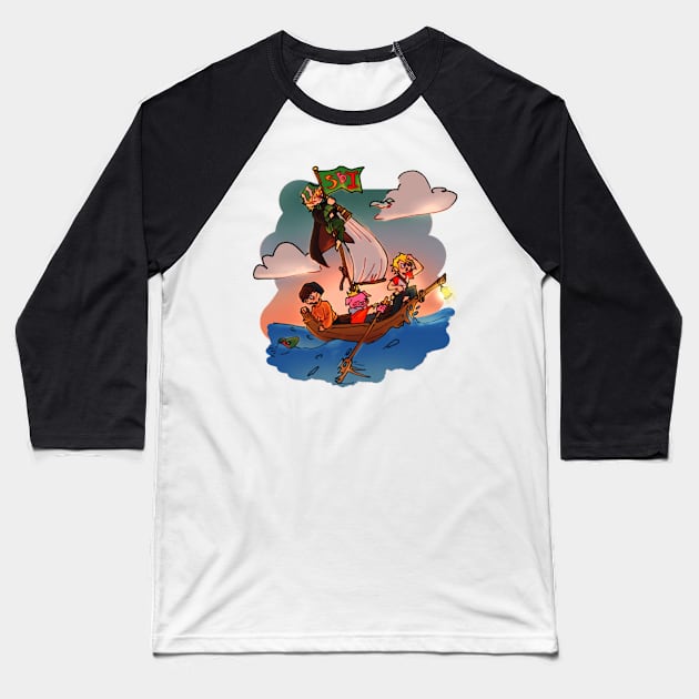 Sleep Boys Inc Sailing Baseball T-Shirt by SaucyBandit